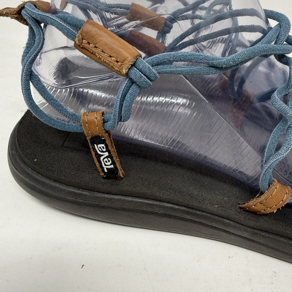 Teva Voya Infinity Women's Sandals Blue Brown Strappy Minimalist Size 9 - Picture 2 of 10